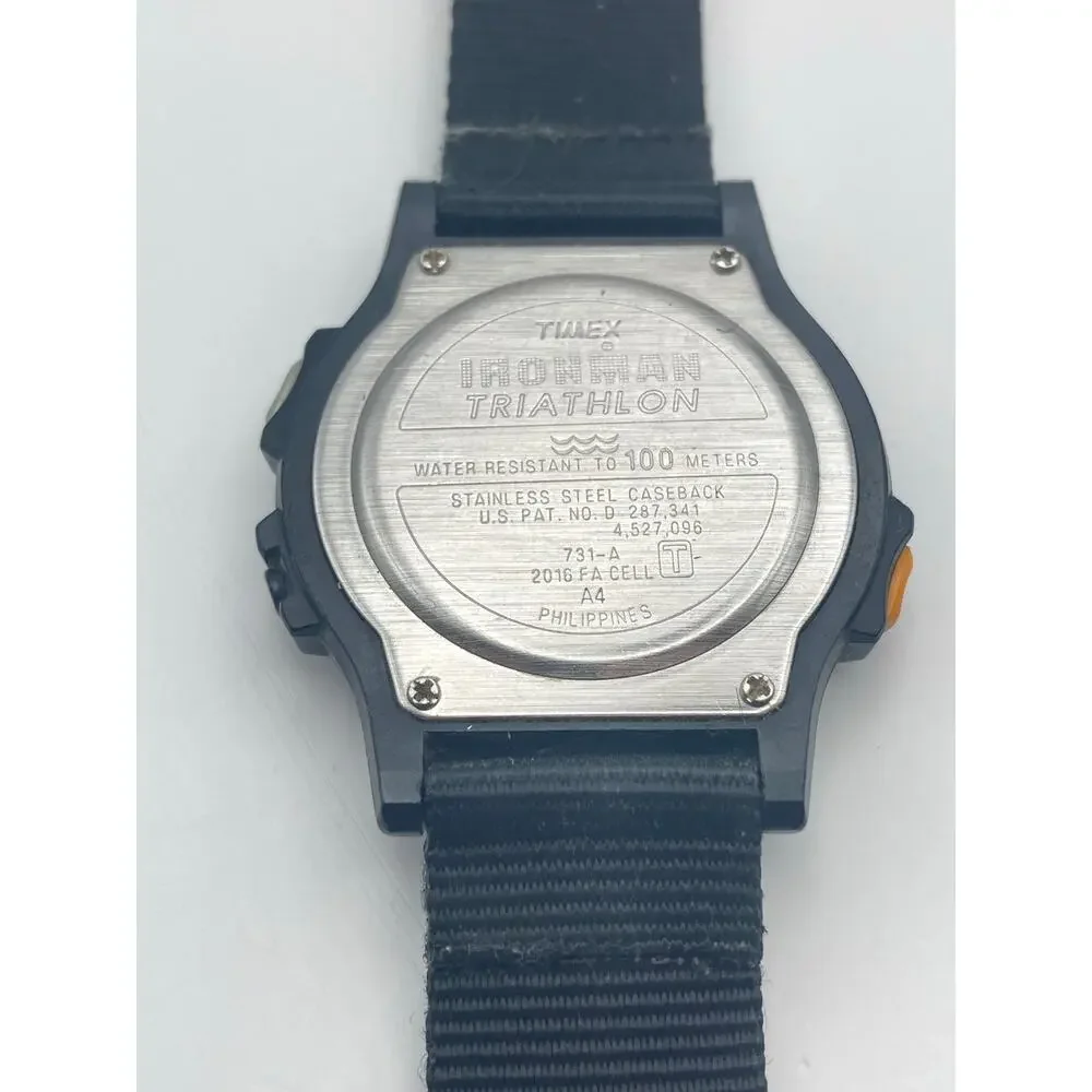 Vintage Timex Ironman Triathlon Digital Watch 38mm - New Battery WR Timer Date